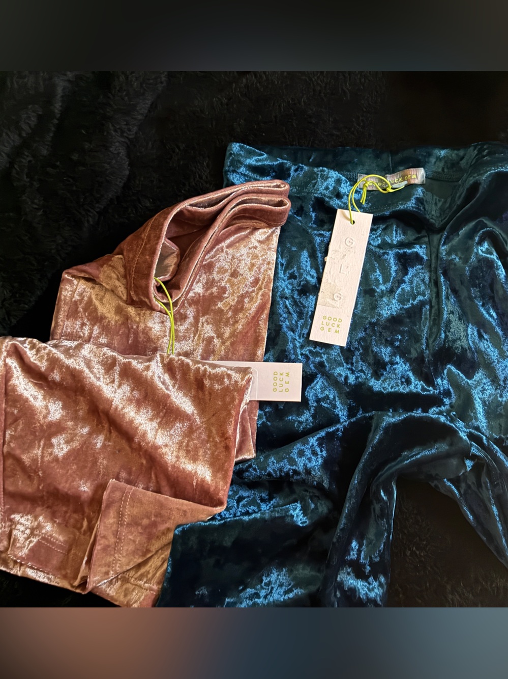 Good Luck Gem Velvet High Rise Shorts - Pink Blush & Teal-Petite-2pcs